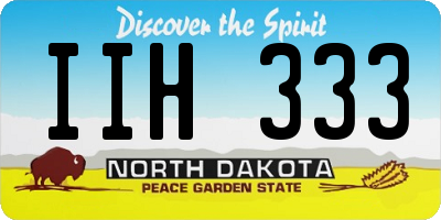 ND license plate IIH333