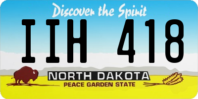 ND license plate IIH418