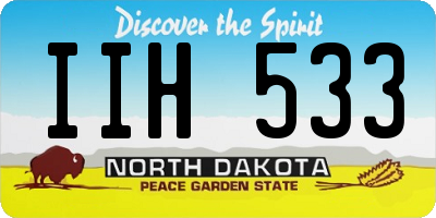ND license plate IIH533