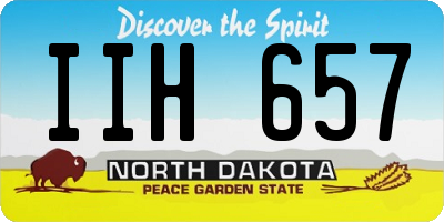 ND license plate IIH657