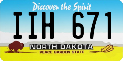 ND license plate IIH671