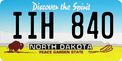 ND license plate IIH840