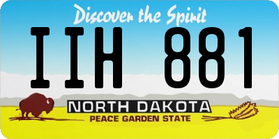 ND license plate IIH881