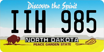 ND license plate IIH985