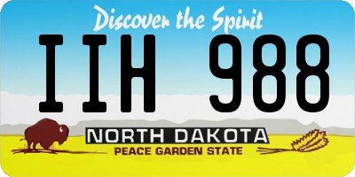 ND license plate IIH988