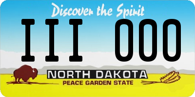 ND license plate III000