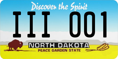 ND license plate III001