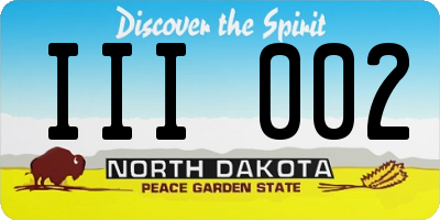 ND license plate III002