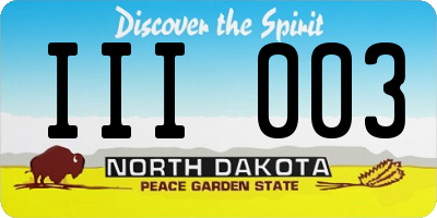 ND license plate III003