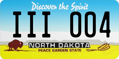 ND license plate III004