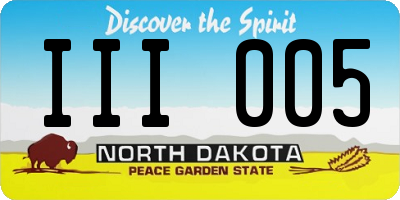 ND license plate III005