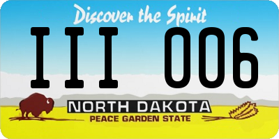 ND license plate III006