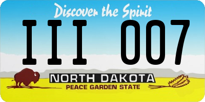 ND license plate III007