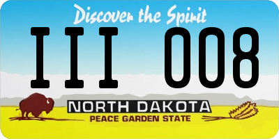 ND license plate III008