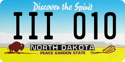 ND license plate III010
