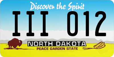 ND license plate III012