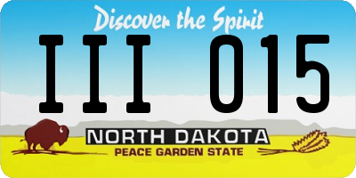 ND license plate III015