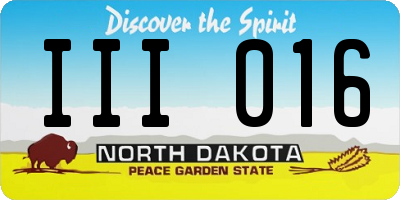 ND license plate III016