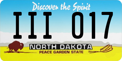 ND license plate III017