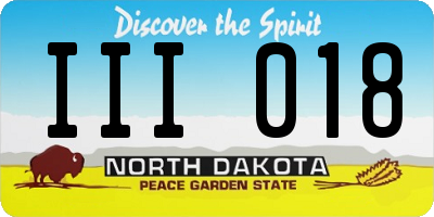 ND license plate III018