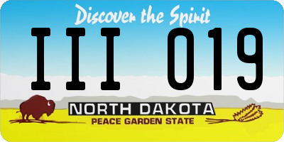 ND license plate III019
