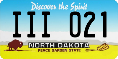 ND license plate III021