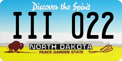 ND license plate III022