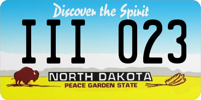 ND license plate III023