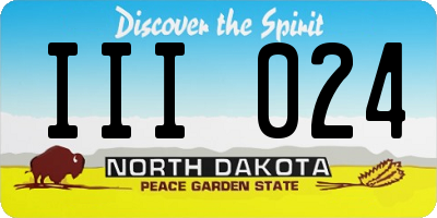 ND license plate III024
