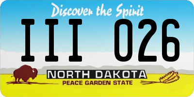 ND license plate III026