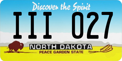 ND license plate III027