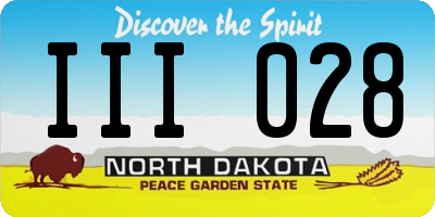 ND license plate III028