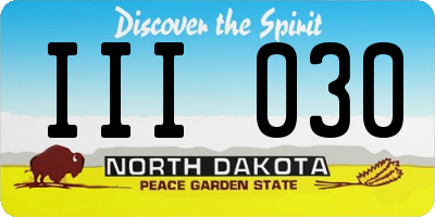 ND license plate III030