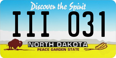 ND license plate III031
