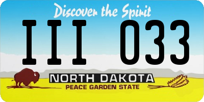 ND license plate III033