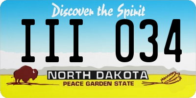 ND license plate III034