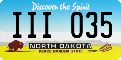 ND license plate III035