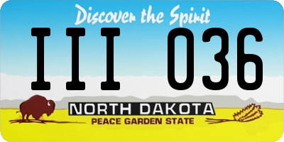 ND license plate III036