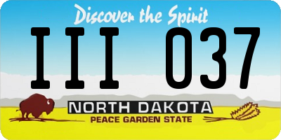 ND license plate III037