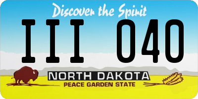 ND license plate III040