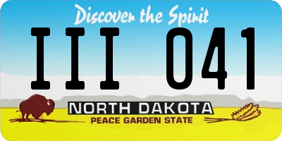 ND license plate III041