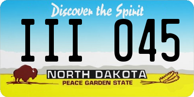 ND license plate III045