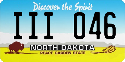 ND license plate III046