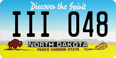ND license plate III048
