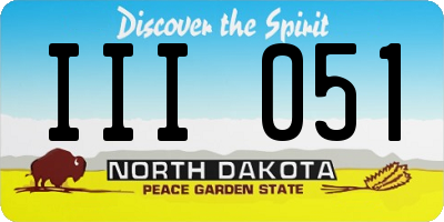 ND license plate III051
