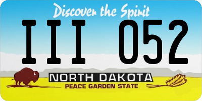 ND license plate III052