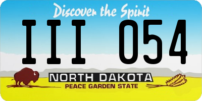 ND license plate III054