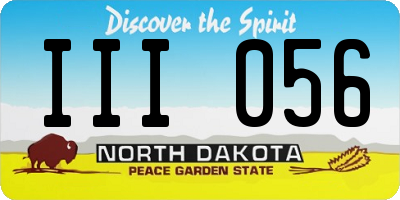 ND license plate III056