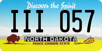 ND license plate III057