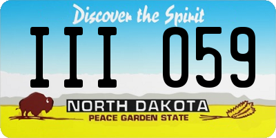 ND license plate III059
